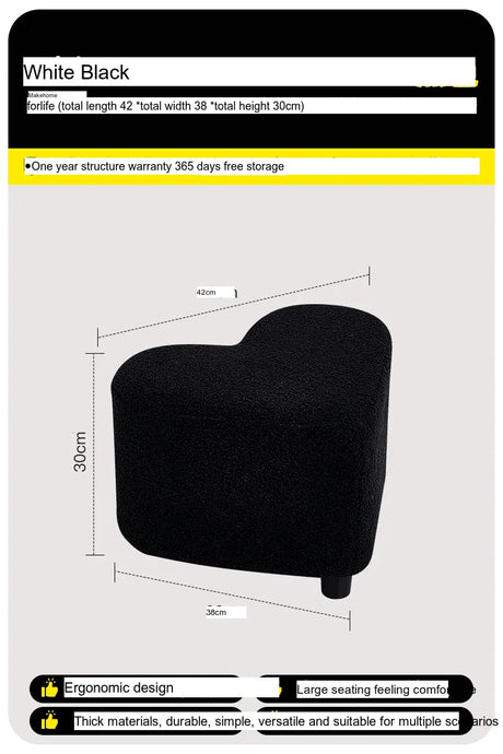 ABOUT WHITE Elowen Nordic Designer Love Stool - Light Luxury High-End Household Bench from ABOUT WHITE