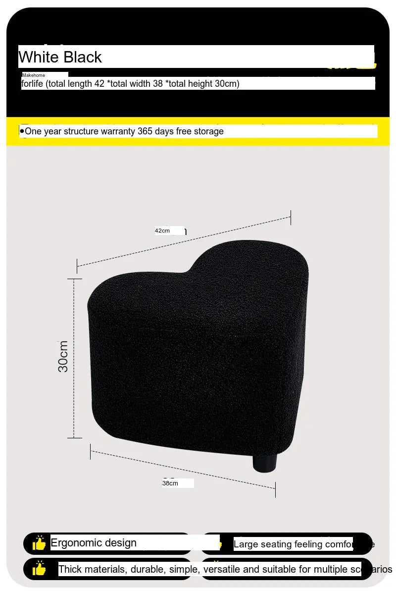 ABOUT WHITE Elowen Nordic Designer Love Stool - Light Luxury High-End Household Bench from ABOUT WHITE