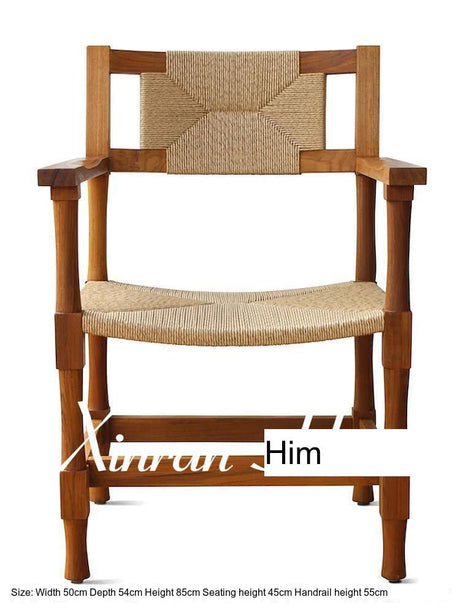 GENJI Aeliana Nordic Retro Design Solid Wood Dining Chair from GENJI