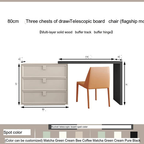 KOCU HOME Alaric Elegant Retractable Study Desk from KOCU HOME