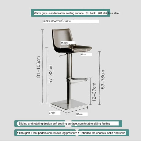 ABOUT WHITE Isadora Nordic Light Luxury High Stool from ABOUT WHITE