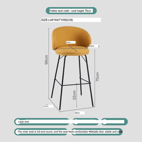 ABOUT WHITE Aisling Elegant High Stool Bar Chair from ABOUT WHITE