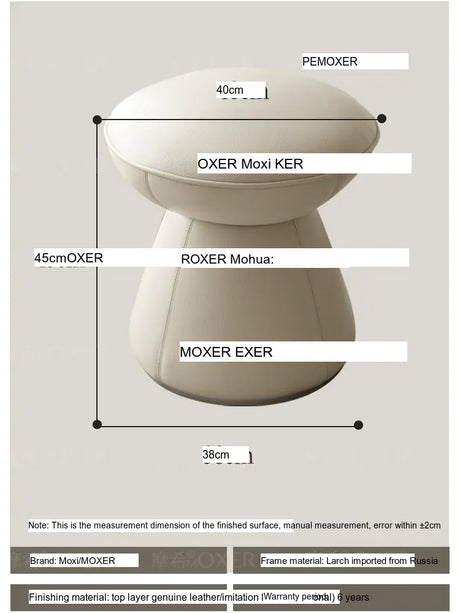 MOXER Elowen Premium Swivel Solid Wood Makeup Stool from MOXER