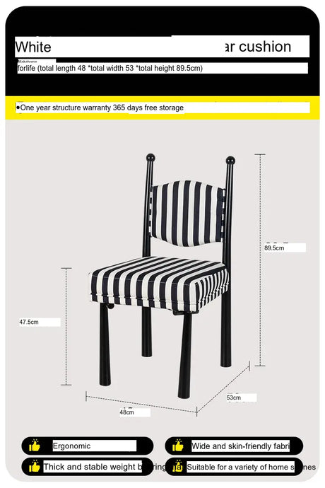 ABOUT WHITE Valentina Retro-Luxe Lambskin Dining Chair from ABOUT WHITE
