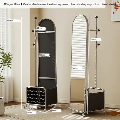 ABOUT WHITE Elowen Chic Integrated Floor Mirror Storage from ABOUT WHITE