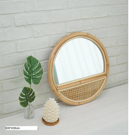 RATTAN FURNITURE Minato Elegant Round Decorative Mirror from RATTAN FURNITURE
