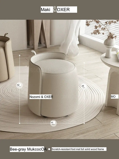 MOXER Caspian Elegant Leather Makeup Stool from MOXER