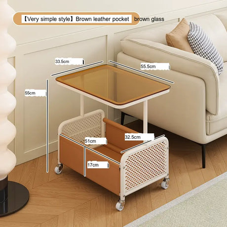 XIMIKA Cedric Sleek Minimalist Wrought Iron Coffee Table Cart from XIMIKA