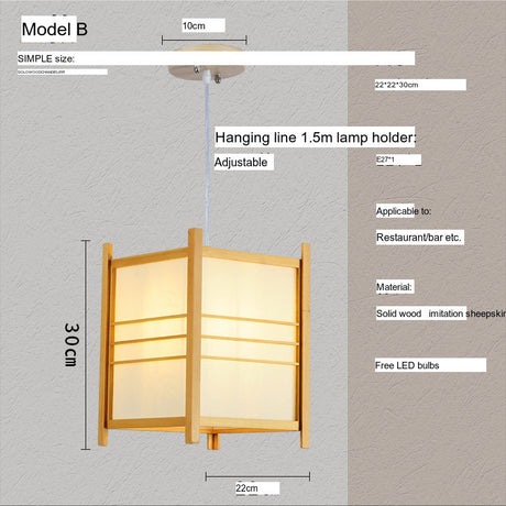 BOJI Kaori Elegant Wooden Japanese Ceiling Lamp - Outdoor Gazebo Light from BOJI