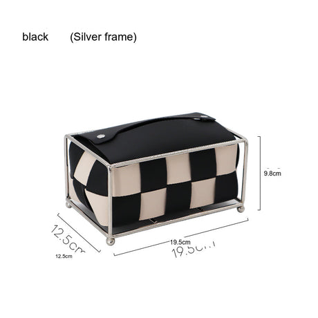 EPIUS Araceli Nordic Electroplating Checkerboard Tissue Box - Light Luxury Table Weaving from EPIUS