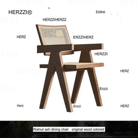 HERZZI Amaryllis Vintage Solid Wood Dining Chair - Antique Style with Armrests from HERZZI