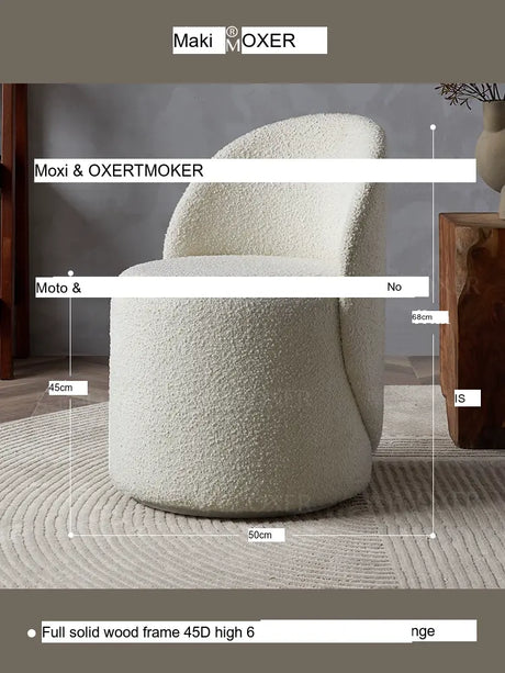 MOXER Santiago Elegant Beige Vintage Dressing Stool from MOXER