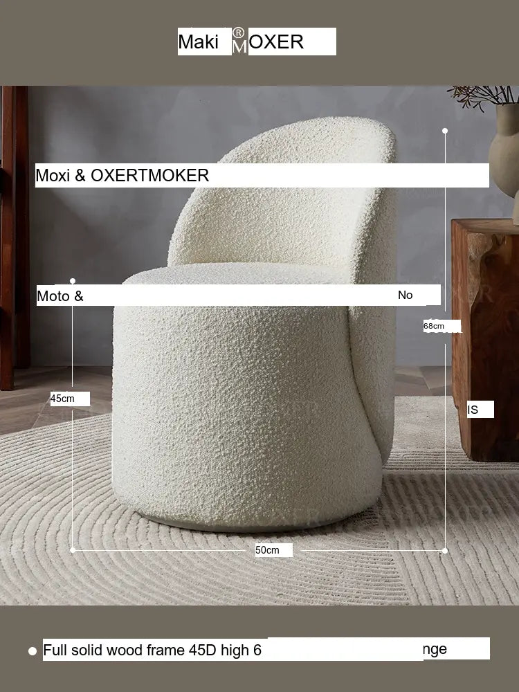 MOXER Santiago Elegant Beige Vintage Dressing Stool from MOXER