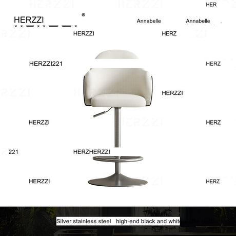 HERZZI Elowen Adjustable Modern Bar Stool - Black & White Elegant Design from HERZZI