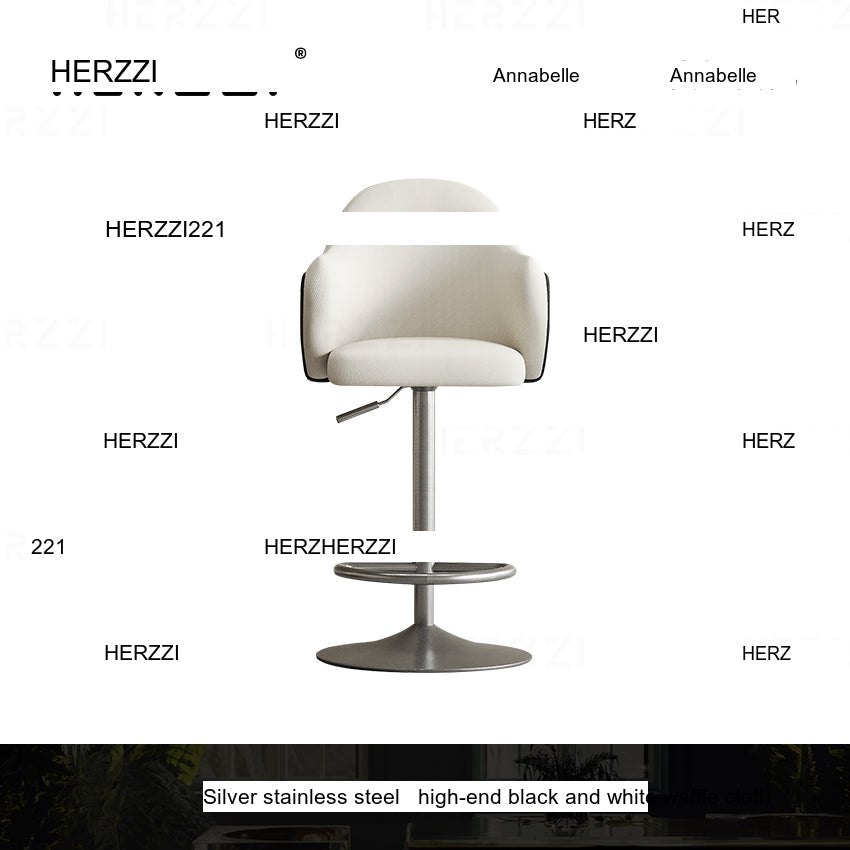 HERZZI Elowen Adjustable Modern Bar Stool - Black & White Elegant Design from HERZZI
