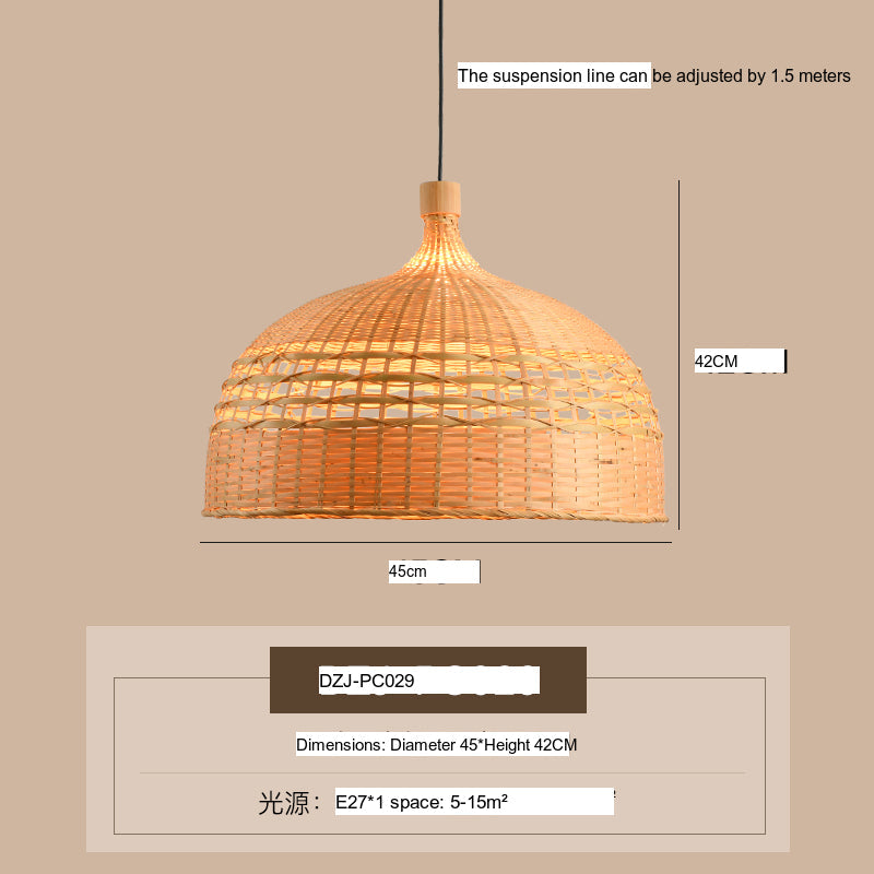 BOJI Harukaze Artistic Ambient Bamboo Ceiling Lamp from BOJI