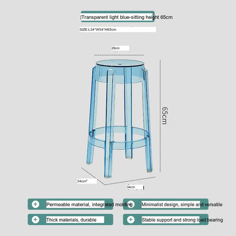 ABOUT WHITE Lianhua Elegant Transparent Bar Stool from ABOUT WHITE