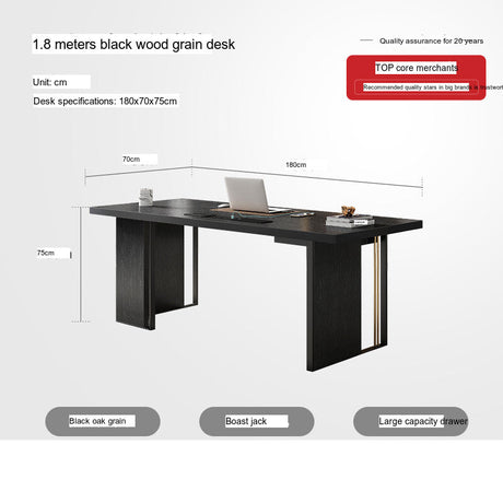QUANMU Serena Sleek Black Luxury Writing Desk from QUANMU