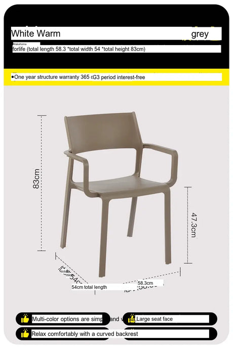 ABOUT WHITE LYSANDER Modern Minimalist Plastic Dining Chair from ABOUT WHITE