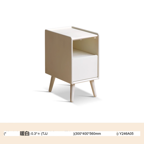 GENJI Yamato Elegant Creamy Narrow Nightstand from GENJI