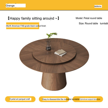 OROMA Seraphine Elegant Black Walnut Round Dining Set from OROMA