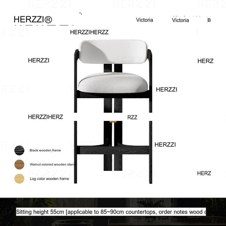 HERZZI Montgomery Solid Wood High Stool - Medieval Style Bar Chair from HERZZI