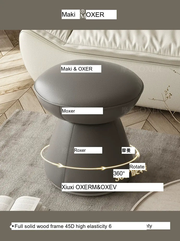 MOXER Elowen Premium Swivel Solid Wood Makeup Stool from MOXER