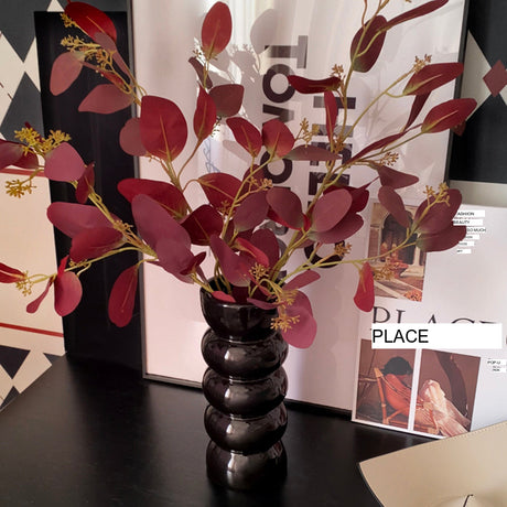 LIVETAI Isadora Elegant Black Ceramic Vase Decor from LIVETAI