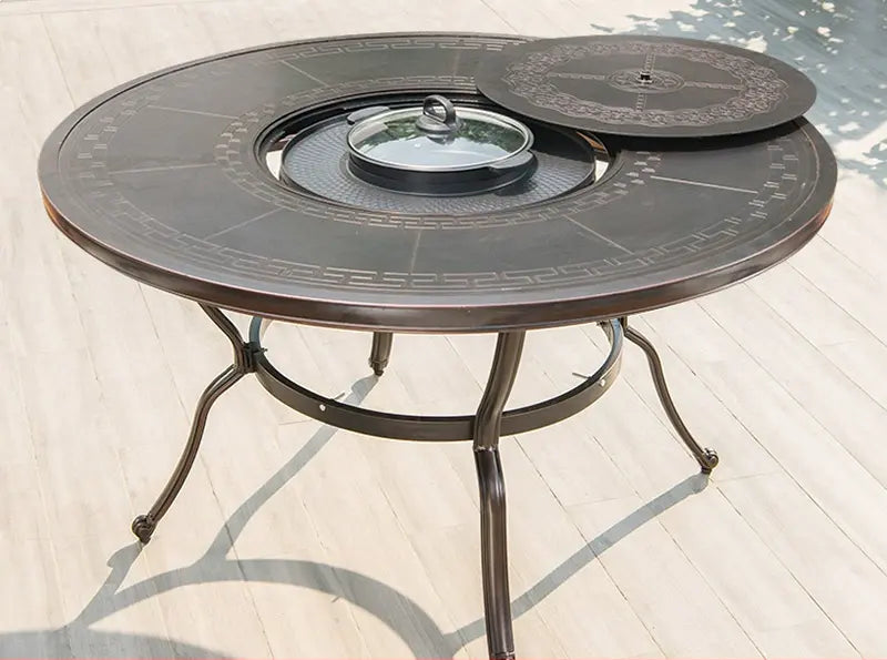 MOJIA Fenwick Luxury Outdoor BBQ & Hot Pot Table with Minimalist Design from MOJIA