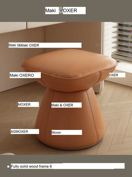 MOXER Sakura Elegant Cream Retro Leather Stool from MOXER