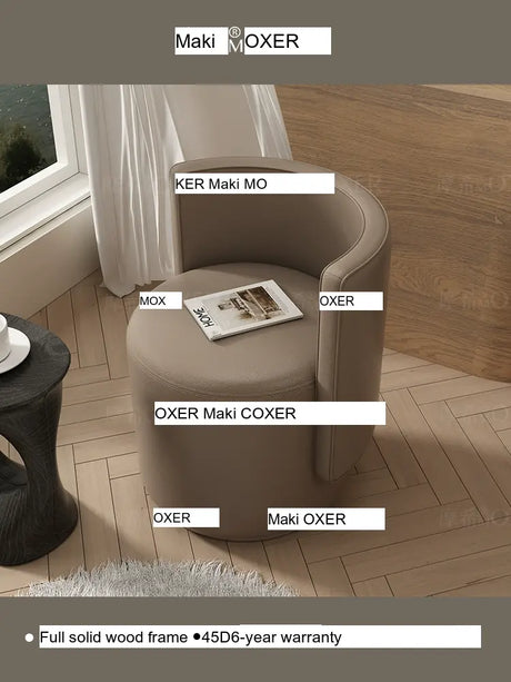 MOXER Sienna High-Grade Leather Solid Wood Makeup Stool from MOXER