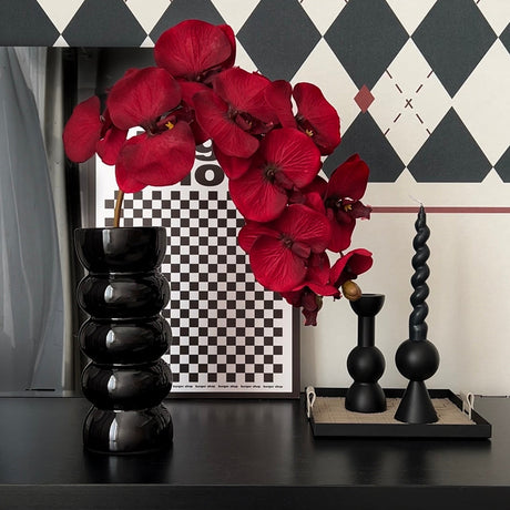 LIVETAI Isadora Elegant Black Ceramic Vase Decor from LIVETAI