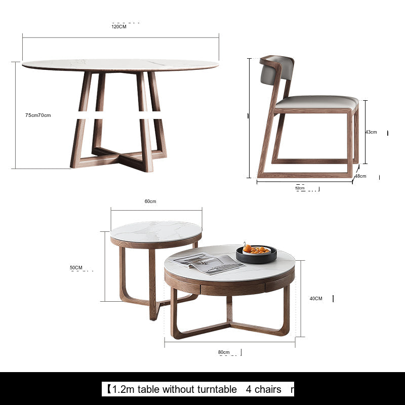 OROMA Cordoba Minimalist Solid Wood Dining Set from OROMA
