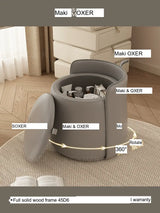 MOXER Calliope Luxe Genuine Leather Rotating Makeup Stool from MOXER