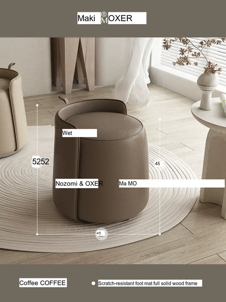 MOXER Caspian Elegant Leather Makeup Stool from MOXER