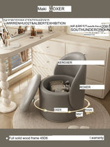 MOXER Elowen Elegant Genuine Leather Rotating Makeup Stool from MOXER