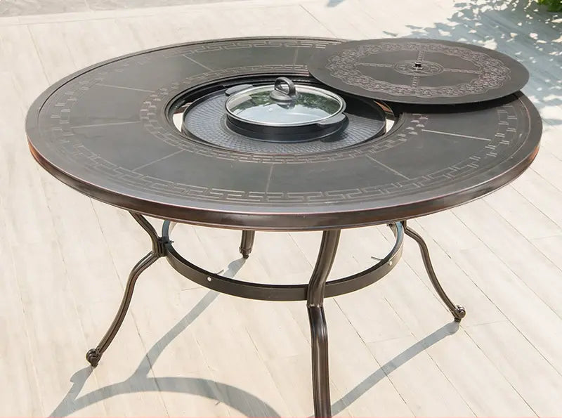 MOJIA Fenwick Luxury Outdoor BBQ & Hot Pot Table with Minimalist Design from MOJIA