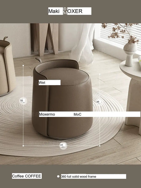 MOXER Caspian Elegant Leather Makeup Stool from MOXER