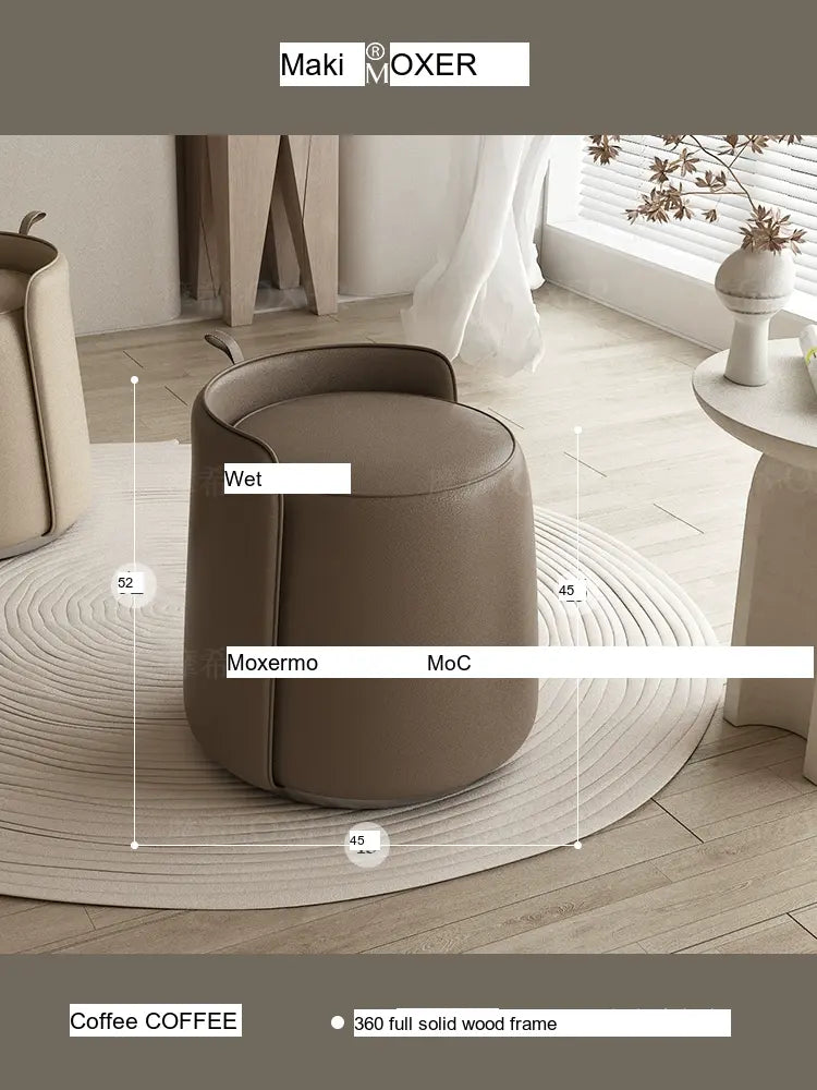 MOXER Caspian Elegant Leather Makeup Stool from MOXER