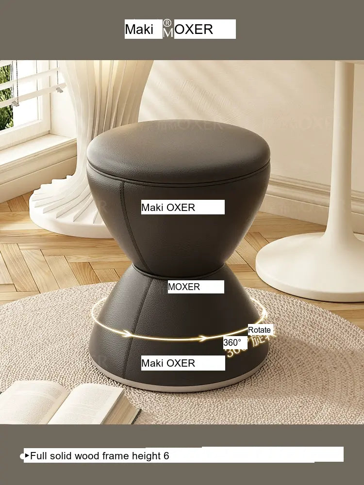 MOXER Elowen Elegant Solid Wood Rotating Dressing Stool from MOXER
