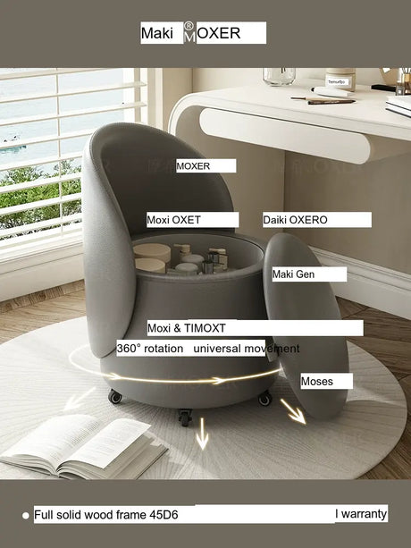 MOXER Aria Luxury Movable Makeup Stool from MOXER