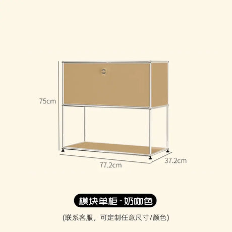 LAIMO Beatrice Retro Modular Stainless Steel Living Room Cabinet from LAIMO