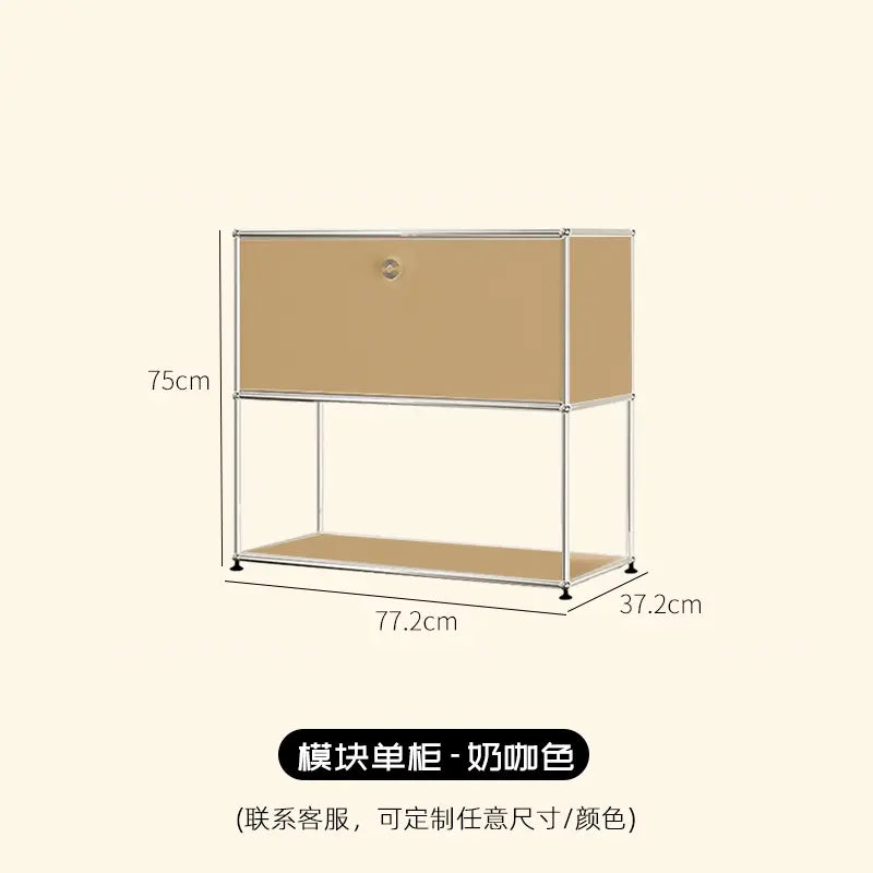 LAIMO Beatrice Retro Modular Stainless Steel Living Room Cabinet from LAIMO