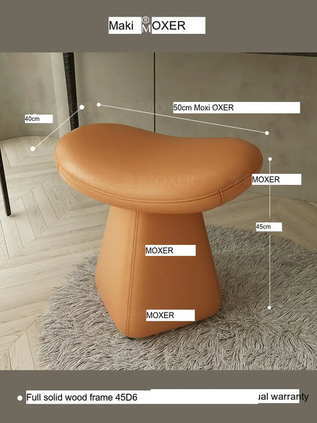 MOXER Iskandar Opulent Leather Upholstered Dressing Stool from MOXER