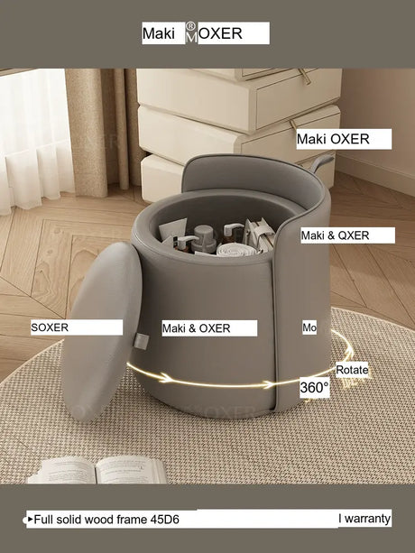 MOXER Lyleena Elegant Leather Dressing Chair from MOXER