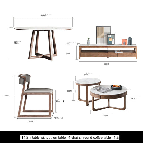 OROMA Cordoba Minimalist Solid Wood Dining Set from OROMA