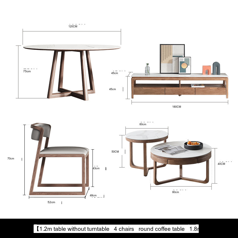 OROMA Cordoba Minimalist Solid Wood Dining Set from OROMA