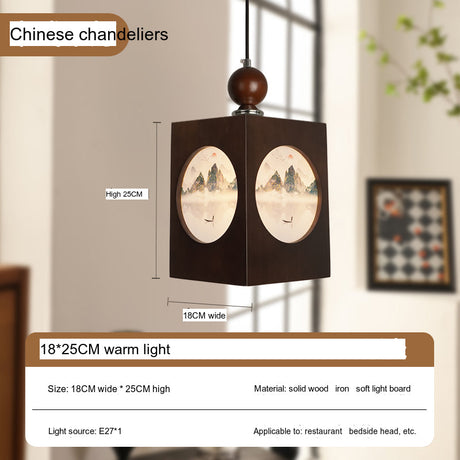 BOJI Kaori Elegant Wooden Japanese Ceiling Lamp - Outdoor Gazebo Light from BOJI