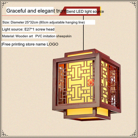 BOJI Kiyomizu Elegant Natural Wood Lantern - Antique Ceiling Lamp from BOJI