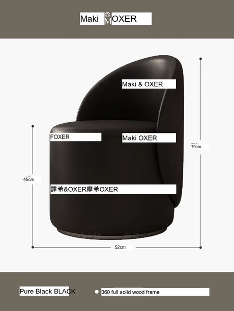MOXER Araceli Elegant Leather Makeup Stool from MOXER
